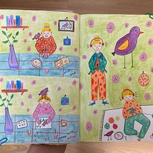 My project for course: Character Creation from Observational Drawings. Traditional illustration, Character Design, Drawing, and Sketchbook project by Ayla K. - 09.22.2023