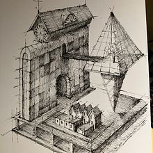 My project for course: Artistic Architectural Drawing with Ink. Un progetto di Illustrazione tradizionale, Belle arti, Disegno, Illustrazione architettonica e Illustrazione con inchiostro di davejens - 23.09.2023