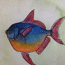 Meu projeto do curso: Ilustração de universos marinhos em aquarelas. Projekt z dziedziny Trad, c, jna ilustracja,  Malarstwo, Malowanie akwarelą, Ilustracja naturalist i czna użytkownika Cristina Lima - 23.09.2023