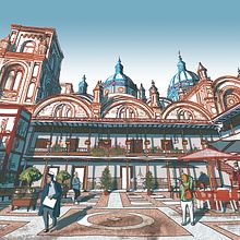 Mi proyecto del curso: Ilustración arquitectónica: capta la personalidad de una ciudad. Seminario San Luis Cuenca-Ecuador. Een project van Traditionele illustratie, Architectuur,  Tekening, Digitale illustratie y  Architecturale illustratie van Gabriel Pérez - 24.09.2023