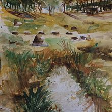 Meu projeto do curso: Paisagens naturais em aquarela. Un proyecto de Bellas Artes, Pintura y Pintura a la acuarela de Isabel Sousa - 25.09.2023