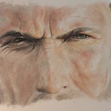 Retrato Clint Eastwood - lápiz pastel y pastel tiza. Drawing, Pencil Drawing, Portrait Drawing, Realistic Drawing, Artistic Drawing, Colored Pencil Drawing, Film, Film, Video, TV, and Fine Arts project by César Delgado - 10.12.2022