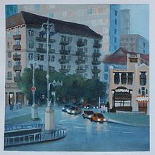 My project for course: Gouache Painting of Urban Landscapes . Ilustrație tradițională, Pictura și Pictură cu guașă de marisabell_krapka - 09.26.2023