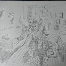 Mon projet du cours : Art de la perspective : appropriez-vous les espaces intérieurs . Projekt z dziedziny Trad, c, jna ilustracja,  Architektura,  R, sunek,  R i sunek architektoniczn użytkownika Trysken Van Crombrugge - 26.09.2023