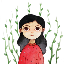 Autoretrato. Ilustração tradicional projeto de Sandra de la Rosa - 16.01.2019