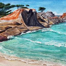 My project for course: Watercolor Techniques for Painting Seascapes. . Projekt z dziedziny  Malarstwo, Malowanie akwarelą, Ilustracja naturalist i czna użytkownika Reg Watson - 19.09.2023