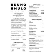 Mi proyecto del curso: Currículums para creativos: crea tu CV y carta de presentación. Un proyecto de Consultoría creativa, Gestión del Portafolio, Comunicación y Business de Bruno Emulo - 13.08.2023