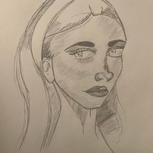 My project for course: Graphite Line Drawing for Portrait Sketchbooking. Fine Arts, Sketching, Drawing, Portrait Drawing, and Sketchbook project by Hana . - 09.29.2023