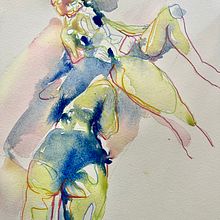 Mein Abschlussprojekt für den Kurs: Expressive figurative Zeichnung: Erforsche Form und Farbe Ein Projekt aus dem Bereich Bildende Künste, Bleistiftzeichnung, Zeichnung, Porträtzeichnung, Realistische Zeichnung, Anatomische Zeichnung und Gouachemalerei von slyyyykeeee - 03.10.2023