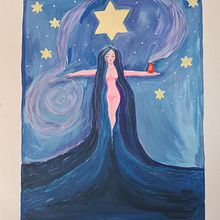 ARCANO MAYOR. ESTRELLA. Projekt z dziedziny Trad, c, jna ilustracja,  Malarstwo, Kreat, wność, Malarstwo akr i lowe użytkownika elisabet_job - 03.10.2023