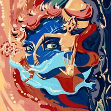 Face of fear. Un projet de Illustration numérique, Dessin numérique, Dessin, Peinture et Illustration traditionnelle de Christina Rodina - 03.10.2023
