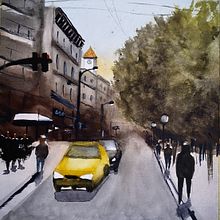 Mi proyecto del curso: Paisajes urbanos en acuarela. Fine Arts, Watercolor Painting, and Architectural Illustration project by g25ymqwiiw - 10.04.2023