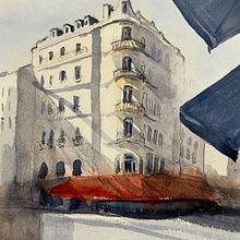 My project for course: Architectural Sketching with Watercolor and Ink. Projekt z dziedziny Sketching,  R, sunek, Malowanie akwarelą,  R, sunek architektoniczn, Sketchbook,  R i sunek atramentem użytkownika katrinsketching - 04.10.2023