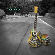 Guitarra Personalizada Ayrton Senna. Design, 3D, Product Design, 3D Modeling, Product Photograph, and Photographic Composition project by Luciano Cecchini - 10.05.2023