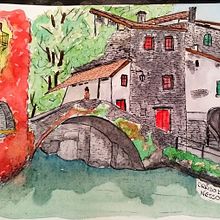 Il mio progetto del corso: Diario di viaggio ad acquerello. Ilustração tradicional, Pintura em aquarela, Ilustração arquitetônica, e Sketchbook projeto de susannabagnato - 07.10.2023