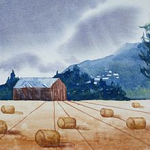 My project for course: Watercolor Landscapes: Experimental Tools and Techniques. Fine Arts, Painting, and Watercolor Painting project by caribou - 10.09.2023