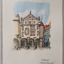 My project for course: Expressive Architectural Sketching with Colored Markers. Sketching, Drawing, Architectural Illustration, and Sketchbook project by janouskovapavlina - 10.09.2023