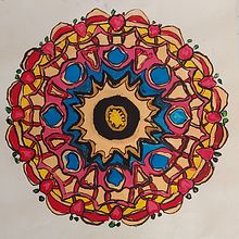 By Hafsah Danish, age 9 years. project for course: Introduction to Islamic Art: Create Biomorphic Patterns. Painting, Pattern Design, Drawing, Watercolor Painting & Ink Illustration project by Rabeea - 10.11.2023