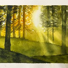 Mi proyecto del curso: Paisajes de ensueño con acuarela: plasma la luz. Un proyecto de Pintura, Pintura a la acuarela y Bellas Artes de betzigonzaleztovar - 13.10.2023