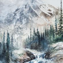 Watercolor Wonderland - Watercolor landscape painting. Un proyecto de Pintura a la acuarela y Pintura de Klaudia Więcko - 13.10.2023