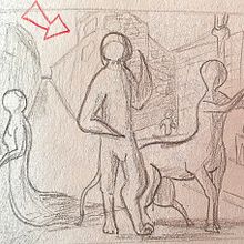 Mi proyecto del curso: Fundamentos del dibujo de personas a partir de la imaginación. Een project van Traditionele illustratie,  Beeldende kunst,  Schetsen, Tekening met potlood,  Tekening,  Artistieke tekening y Anatomisch tekenen van Lucía Ezquerro Terés - 14.10.2023