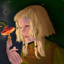 Mushroom finger. Traditional illustration, Digital Illustration, and Digital Painting project by rubimguardiola - 10.14.2023