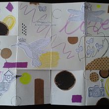 Mon projet du cours : Carnet créatif : le collage, l'estampillage et le découpage. Ilustração tradicional, Colagem, Papercraft, e Sketchbook projeto de FABIENNE LEVASSEUR - 16.10.2023