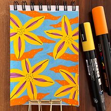 Mi proyecto del curso: Patrones botánicos en sketchbook: conquista la página en blanco. Un proyecto de Ilustración tradicional, Pattern Design, Ilustración botánica y Sketchbook de AnaSol Campastro - 16.10.2023