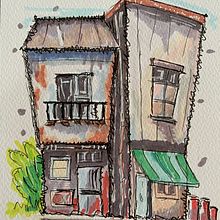 Mon projet du cours : Esquisses d'architecture expressives aux feutres de couleur. Een project van  Schetsen,  Tekening,  Architecturale illustratie, Sketchbook y  Illustratie met inkt van gregthomas66 - 18.10.2023