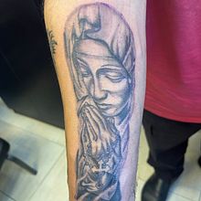 Mary Tattoo Portrait Black and Grey. Tattoo Design project by Philip Kashouh - 10.18.2023