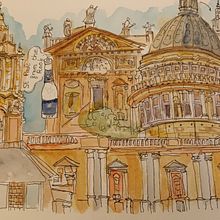 My project for course: Urban Sketching: Express Your World in a New Perspective. Traditional illustration, Sketching, Drawing, Watercolor Painting, Architectural Illustration, and Sketchbook project by y7dfcnx8rv - 10.20.2023