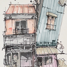 My project for course: Expressive Architectural Sketching with Colored Markers Ein Projekt aus dem Bereich Skizzenentwurf, Zeichnung, Architektonische Illustration, Sketchbook und Illustration mit Tinte von and_fox - 10.10.2023