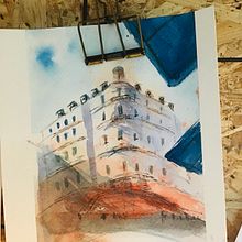 Water color Paris cafe. Un projet de Architecture de Julia Cai - 21.10.2023