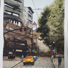 Mi proyecto del curso: Paisajes urbanos en acuarela. Un progetto di Belle arti, Pittura ad acquerello e Illustrazione architettonica di mdeechave - 23.10.2023
