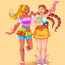Happiness, digital illustration from moodboard to final illustration. Un proyecto de Ilustración digital, Diseño de personajes e Ilustración infantil de ameliemadi - 01.08.2023