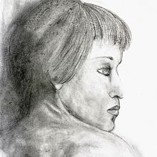 "Mirades" 1r treball | Prova amb grafit i justificació del tema - TEG . Desen de portret de Meritxell Esteve Avileo - 10.24.2023