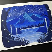 Mon projet du cours : Peinture de paysages enchantés à la gouache. Traditional illustration, Painting, and Gouache Painting project by aud_rey - 10.27.2023