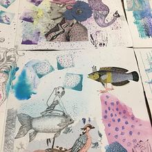 My project for course: Creative Notebook: Experiment with Collage, Stamps, and Decoupage. Traditional illustration, Collage, Paper Craft, and Sketchbook project by Eszter Grósz - 10.28.2023