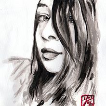Mein Abschlussprojekt für den Kurs: Künstlerische Tuschemalerei mit chinesischer Tinte. Fine Arts, Painting, Pencil Drawing, Portrait Drawing, Artistic Drawing, Ink Illustration, and Traditional illustration project by Irmgard Ariallah - 10.28.2023