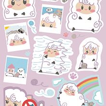 Stickersheet Wolli & Schnurrke. Traditional illustration, and Character Design project by katabi - 10.29.2023