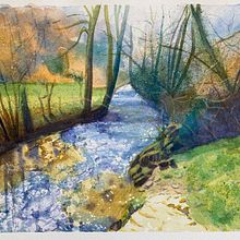 My project for course: Painting Realistic Watercolor Landscapes. Fine Arts, Painting, Sketching, Watercolor Painting, and Naturalistic Illustration project by Cindy Faulkner - 10.29.2023