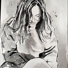 Il mio progetto del corso: Pittura artistica con china. Ilustração tradicional, Artes plásticas, Pintura, Desenho a lápis, Desenho de retrato, Desenho artístico e Ilustração com tinta projeto de emiila99 - 30.10.2023