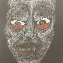 TG Cara humanizada de Pazuzu en hoja negra Ein Projekt aus dem Bereich Traditionelle Illustration von Pau Forte - 30.10.2023