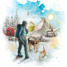 Merchandising project for Fito y Zarpas (Adventurer and influencer). Un proyecto de Ilustración tradicional, Dibujo a lápiz, Dibujo, Dibujo de Retrato, Dibujo realista, Dibujo artístico, Pintura a la acuarela, Dibujo con lápices de colores, Marketing, Publicidad, Diseño y Diseño gráfico de Mentiradeloro Esther Cuesta - 15.08.2023