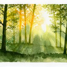 My project for course: Dreamy Watercolor Landscapes: Paint with Light. Projekt z dziedziny  Malarstwo i Malowanie akwarelą użytkownika Sr. Mary Joseph Peterson - 31.10.2023