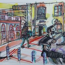 My project for course: Urban Sketching: Capture Your City in Motion. Un projet de Illustration traditionnelle, Esquisse , Dessin, Aquarelle, Illustration architecturale , et Carnet de croquis de Caroline Pumford - 01.11.2023