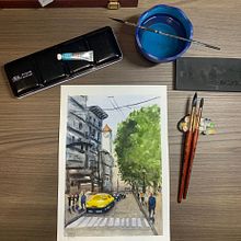 My project for course: Urban Landscapes in Watercolor. Un progetto di Belle arti, Pittura ad acquerello e Illustrazione architettonica di Cristina Adorisio - 10.10.2023