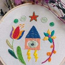 BORDADO CONTEMPORÁNEO CON PUNTOS TRADICIONALES MEXICANOS. Un progetto di Ricamo, Artigianato e Belle arti di Cristina P. S. - 01.11.2023