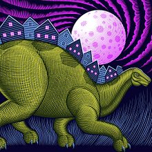 "Suburban Stroll" Illustration. Un progetto di Graphic design, Serigrafia, Illustrazione vettoriale, Design di poster , Arte concettuale e Disegno digitale di Matt Curtis - 07.10.2023