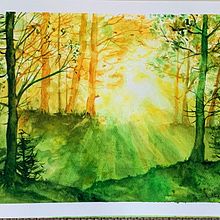 My project for course: Dreamy Watercolor Landscapes: Paint with Light. Un proyecto de Pintura y Pintura a la acuarela de Rafał Nieradzik - 02.11.2023